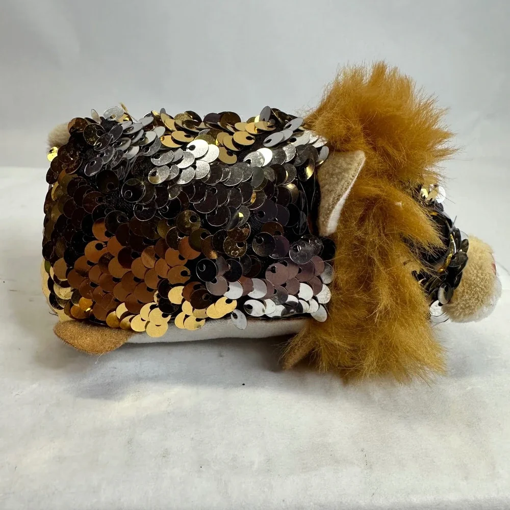 Ty Teeny Tys Regal the‎ Lion Gold Silver Reversible Sequin Plush Toy NWT
